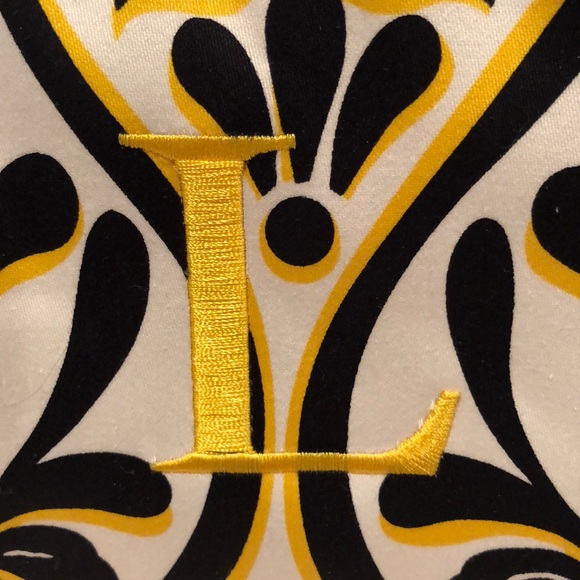 Talbots black/yellow monogrammed cosmetic bag “L” - Picture 3 of 6